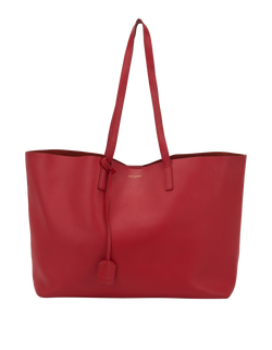 East West Shopping Tote, Leather, Red, TCT394125, P/CL, 2*